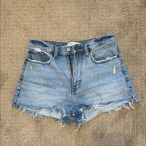 Abercrombie & Fitch The Mom Short High Rise Curve Love Jean Shorts